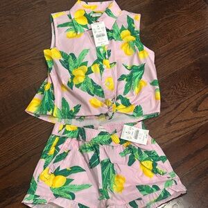 JCrew Lemon Print Sleeveless Top and Shorts Set